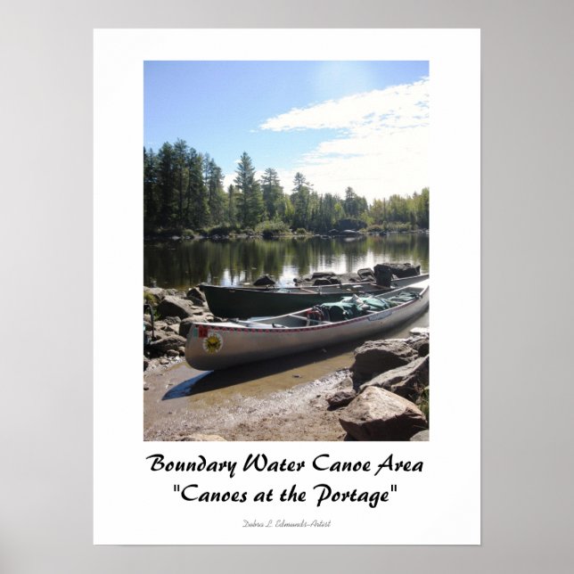 Canoes vid Portage-BWCA Poster (Framsidan)