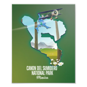 Canon del Sumidero, mexico karta Magnet Fototryck