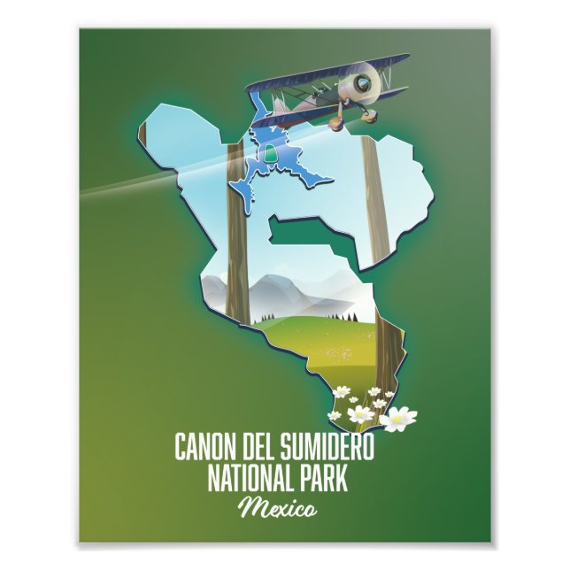 Canon del Sumidero, mexico karta Magnet Fototryck (Framsidan)