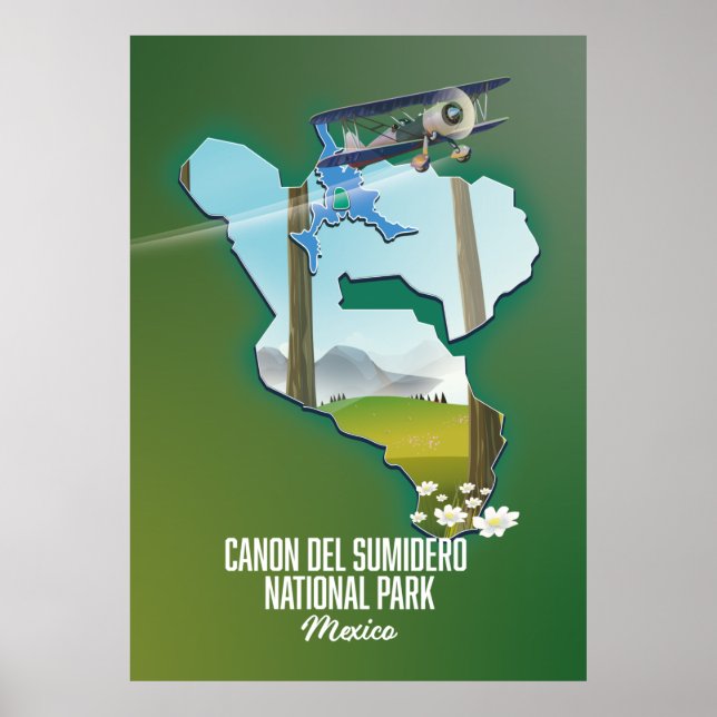 Canon del Sumidero, mexico karta Poster (Framsidan)