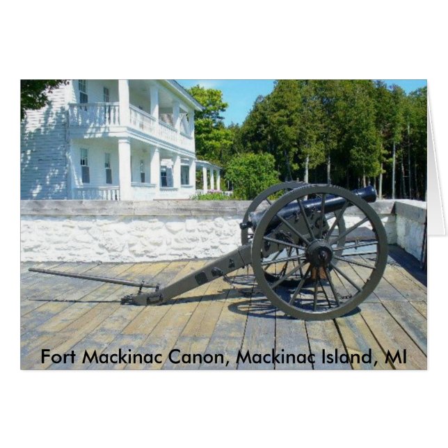 Canon vid Fort Mackinac Hälsningskort (Framsidan Horizontal)