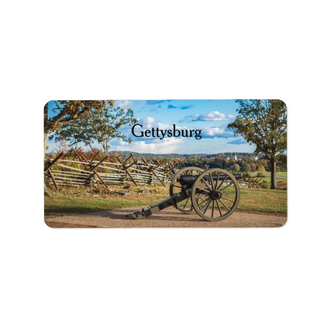 Canons vid Gettysburg Adressetikett (Framsidan)