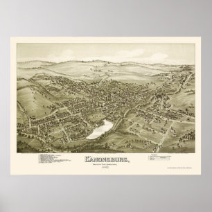 Canonsburg panorama- karta för PA - 1897 Poster