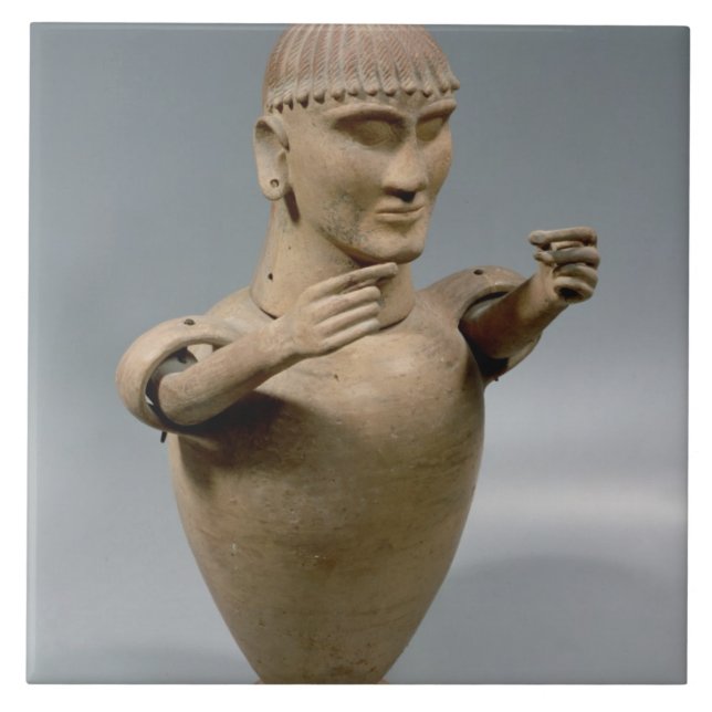 Canopic burk med moveableärmar (lera) kakelplatta (Framsidan)