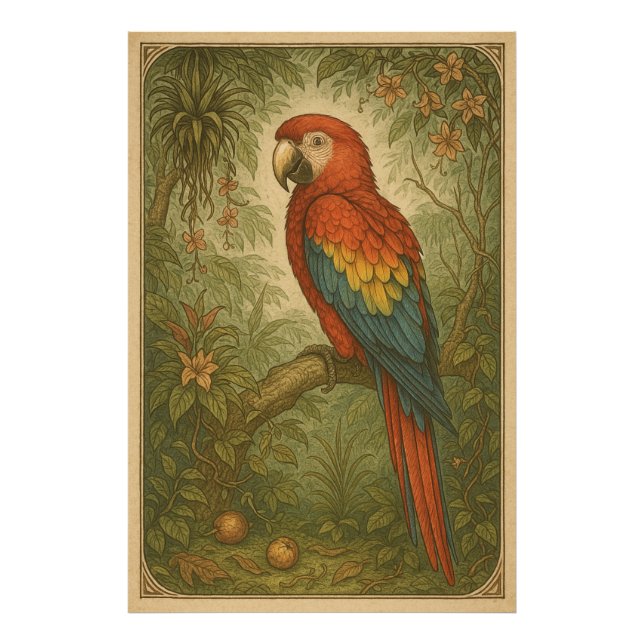 Canopy Sentinel - Scarlet Macaw Fototryck (Framsidan)