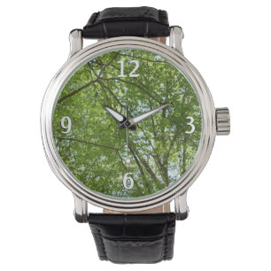 Canopy Vår Löv Grönt Nature Scene Armbandsur