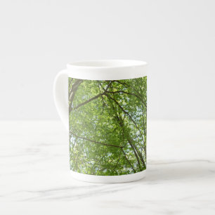 Canopy Vår Löv Grönt Nature Scene Benporslin Mugg