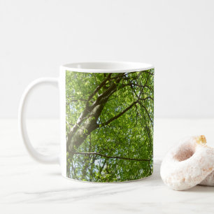 Canopy Vår Löv Grönt Nature Scene Kaffemugg