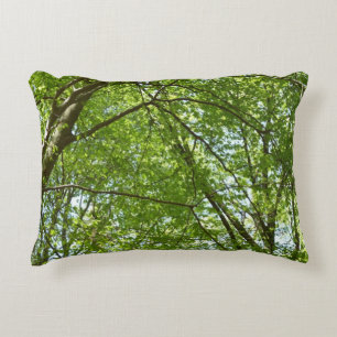 Canopy Vår Löv Grönt Nature Scene Prydnadskudde
