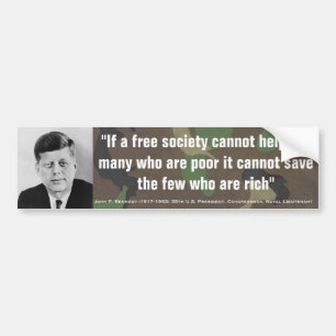 Cant fattigt för JOHN F. KENNEDY Canthjälp spara Bildekal