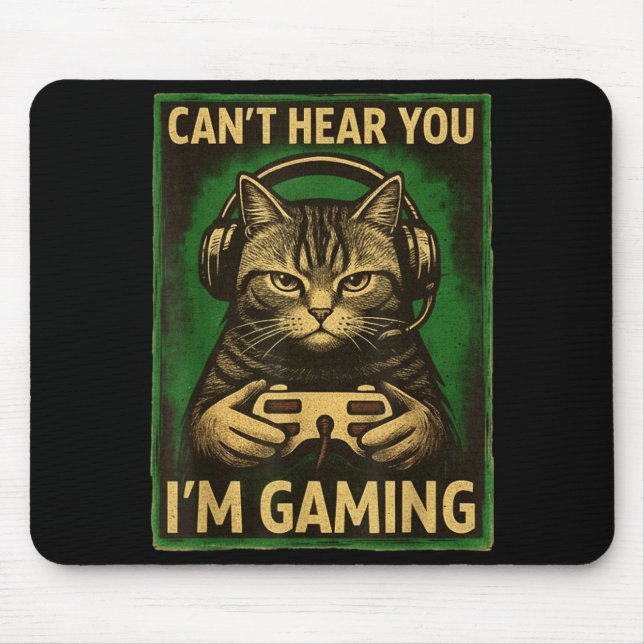 Can't Hear You I'm Gaming Funny Gamer Cat Playing  Musmatta (Framsidan)