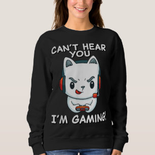 Cant hör dig spela spel Kat Gamer-gåva T Shirt