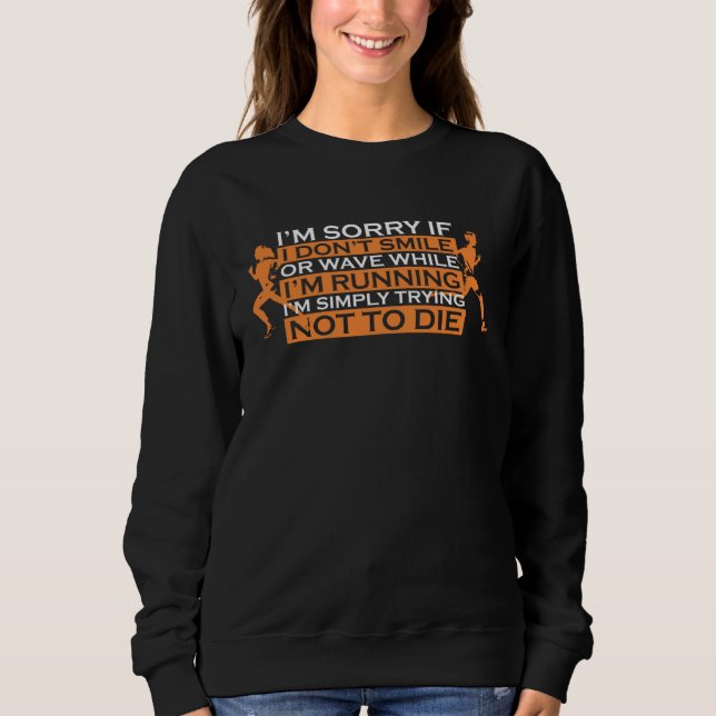 Cant smile while running cross country marathon ru t shirt (Framsida)