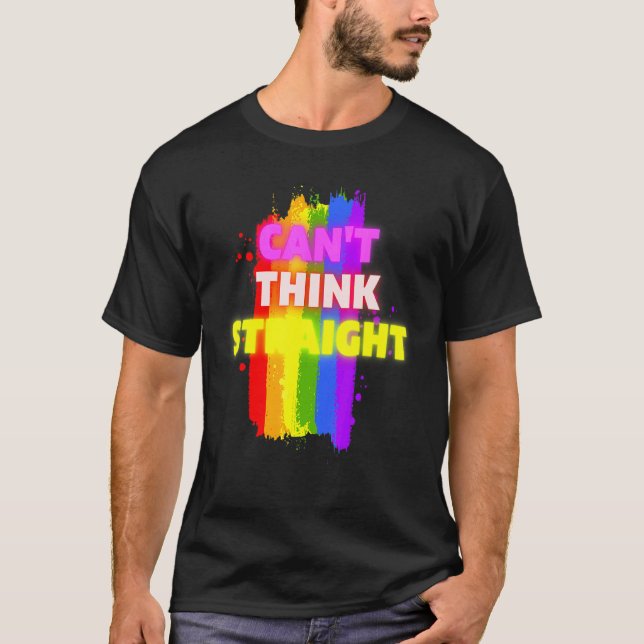 Cant Tänka Rakare Gay pride Lgbtq T Shirt (Framsida)