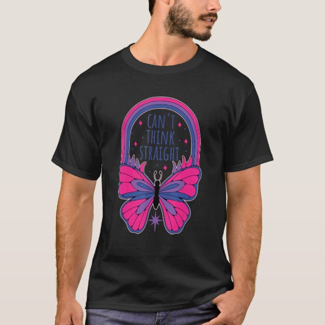 Cant Think Straight Bi Bisexual Pride T Shirt (Framsida)