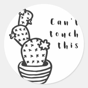Cant Touch Cactus Runt Klistermärke