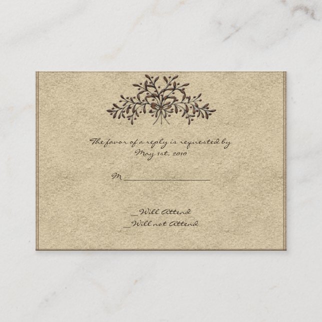 Cantabria förgrena sig med röda oliv på Ecru Visitkort (Framsida)