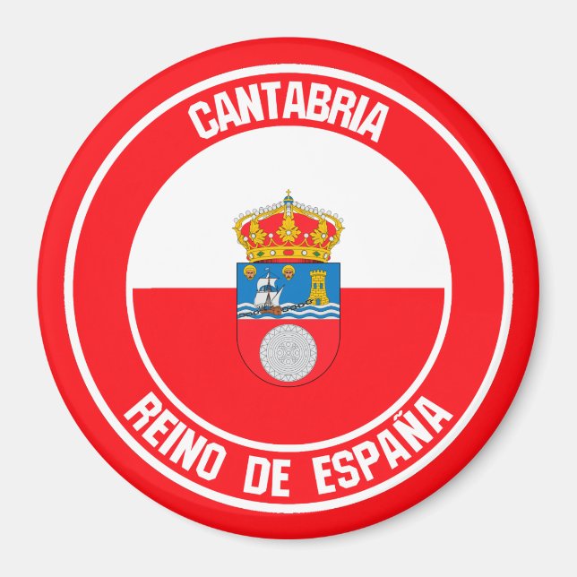 Cantabria Round Emblem Magnet (Framsidan)