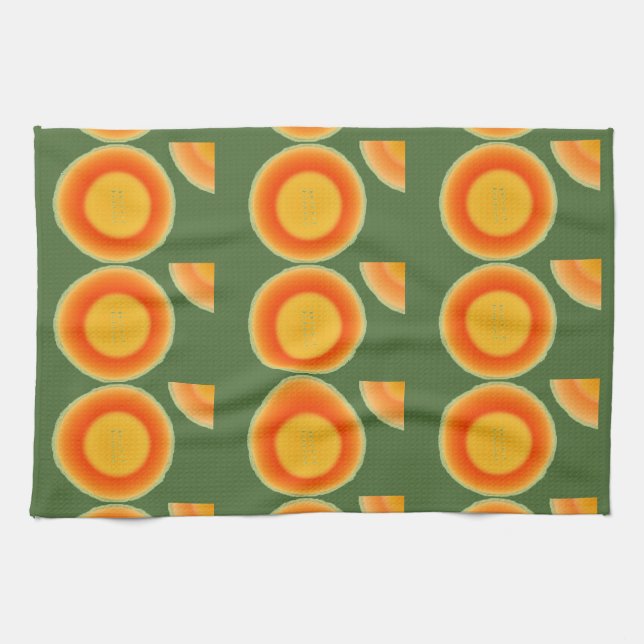 Cantalope Cantaloupe Fruit Kitchen Towel Kökshandduk (Horisontell)