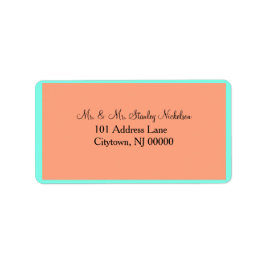 Cantaloupe Blue Typopgraphy Returadress Etikett