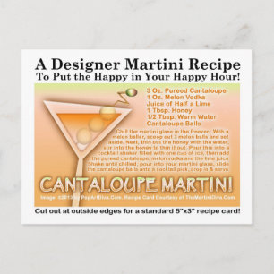 CANTALOUPE MARTINI RECIPIPIPING POSTCARD VYKORT