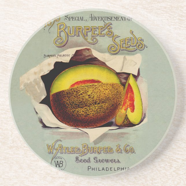Cantaloupe Seed Advertising Antique Art Underlägg (Framsidan)
