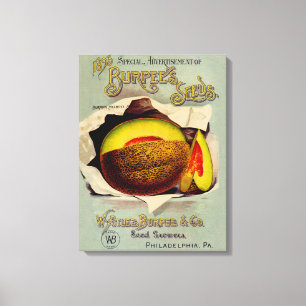 Cantaloupe Seed Advertising Art Antique Canvastryck