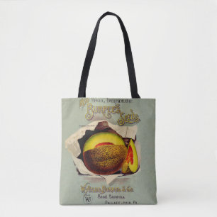 Cantaloupe Seed Advertising Art Antique Tygkasse