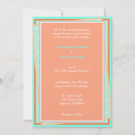 Cantaloupe Turcos Kärlek Geometric Inbjudningar