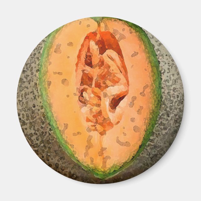 Cantaloupe Watercolor - Magnet (Framsidan)