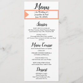 Cantaloupe White Monogram Bröllop Meny