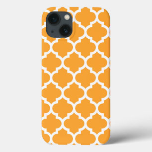 Cantaloupe White Moroccan Quatrefoil Mönster #5