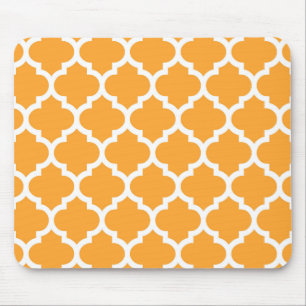 Cantaloupe White Moroccan Quatrefoil Mönster #5 Musmatta