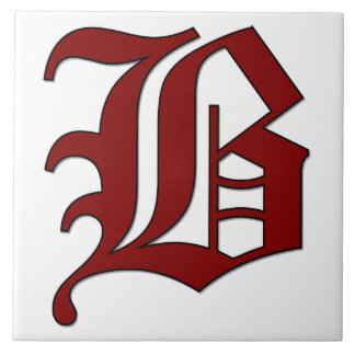 Canterbury Brev B i Red Monogram Tile Kakelplatta