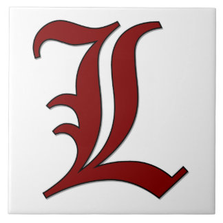 Canterbury Brev L i Red Monogram Tile Kakelplatta