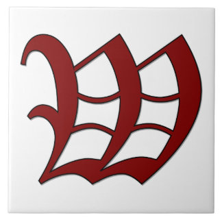 Canterbury Brev W i Red Monogram Tile Kakelplatta