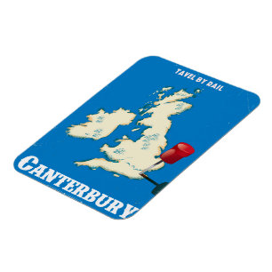 Canterbury British Isles vintage Rail poster Magnet