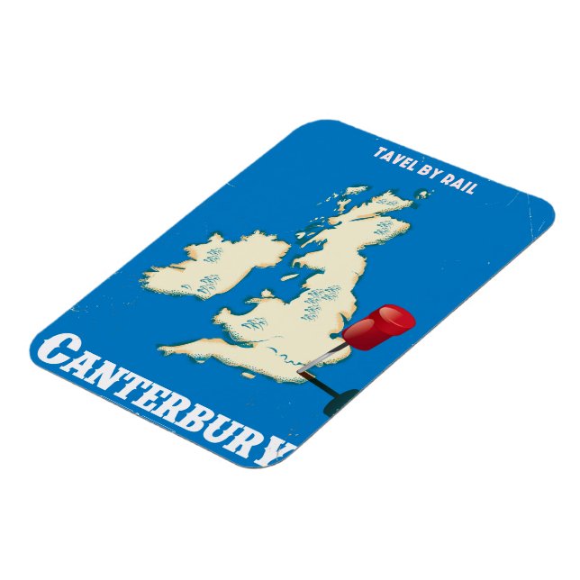 Canterbury British Isles vintage Rail poster Magnet (Vänstra Sidan)