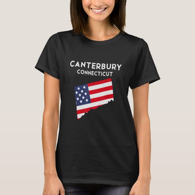 Canterbury Connecticut USA State America Travel Co T Shirt (Framsida)