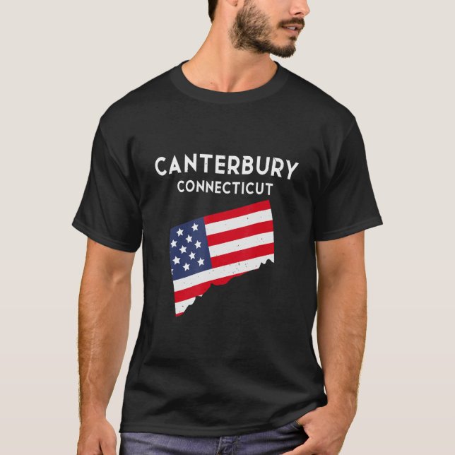 Canterbury Connecticut USA State America Travel Co T Shirt (Framsida)