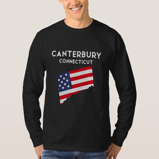 Canterbury Connecticut USA State America Travel Co T Shirt (Framsida)
