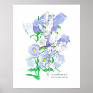 Canterbury Klockor Language of Flowers Victorian Poster