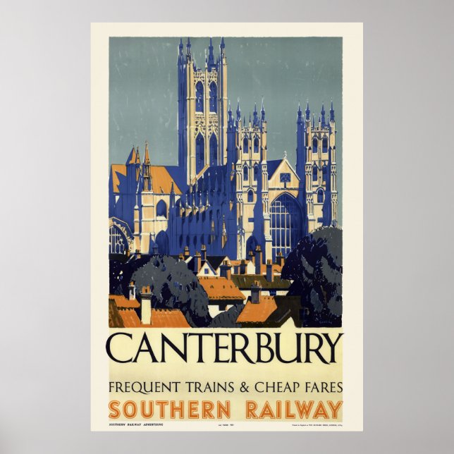 Canterbury UK Vintage affisch 1937 (Framsidan)