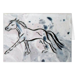 Cantering Horse på Marcular Background Hälsningskort