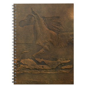 Cantering Vild Spirited Horse Faux Leather-effekt Anteckningsbok Med Spiral