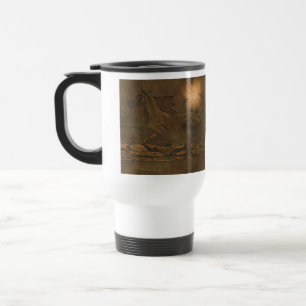 Cantering Vild Spirited Horse Faux Leather-effekt Resemugg