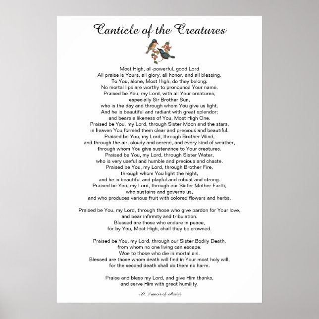 Canticle of the Creatures by St. Francis of Assisi Poster (Framsidan)