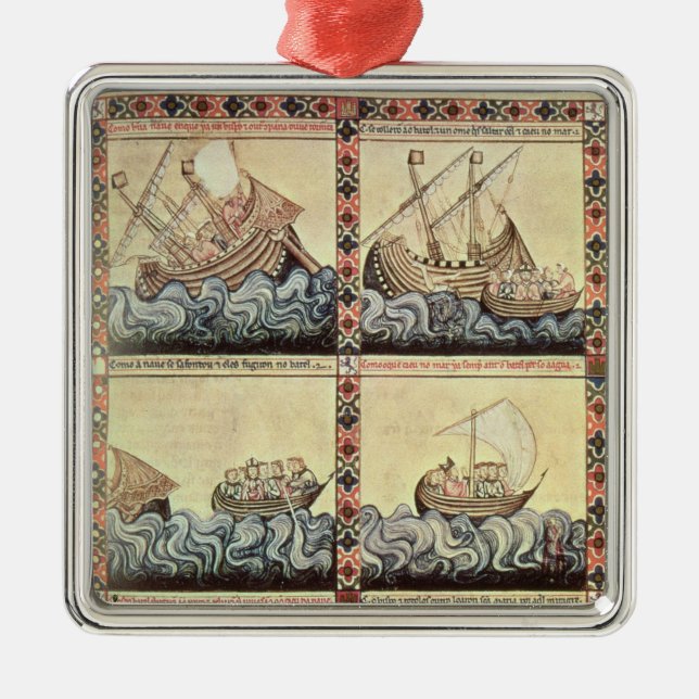 Cantiga 33, sida från 'Cantigasen de Santa Maria Julgransprydnad Metall (Framsidan)