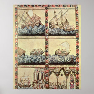 Cantiga 33, sida från 'Cantigasen de Santa Maria Poster