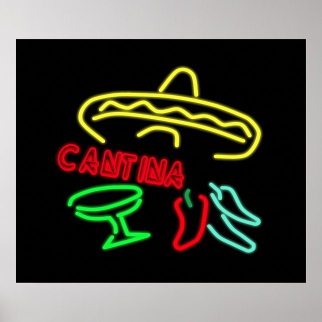 Cantina Neon Sign Poster (Framsidan)